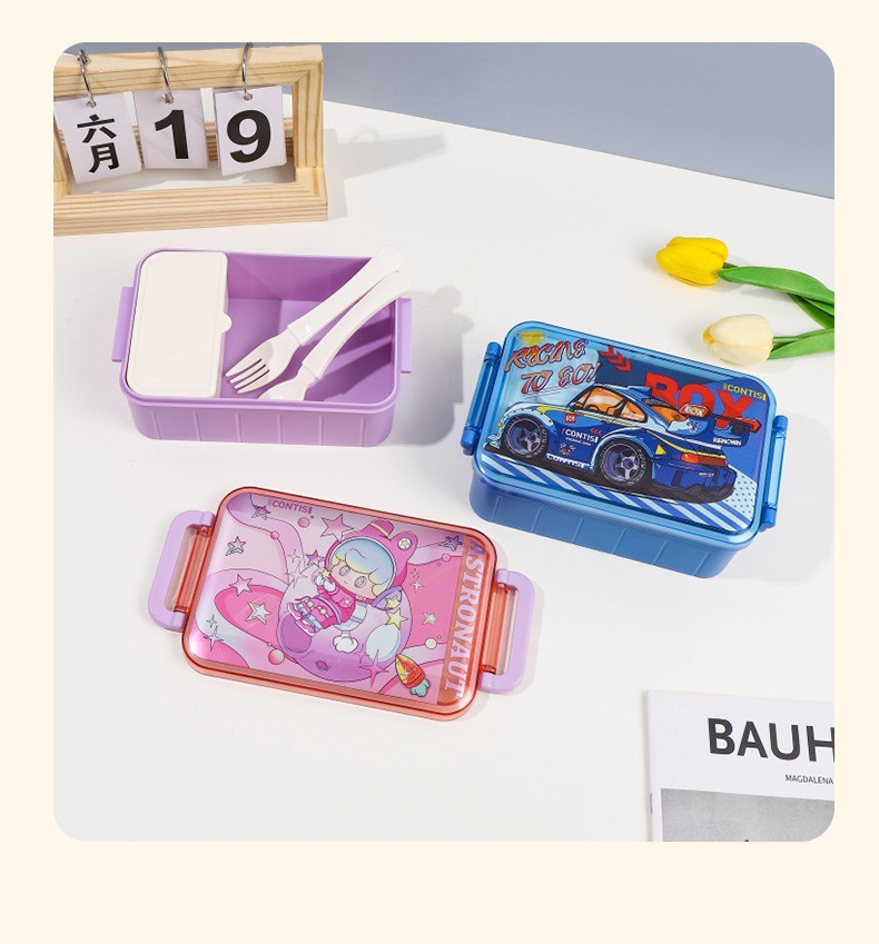 学生上班族塑料饭盒单层分格大容量便当盒食品级轻食午餐水果餐盒详情11