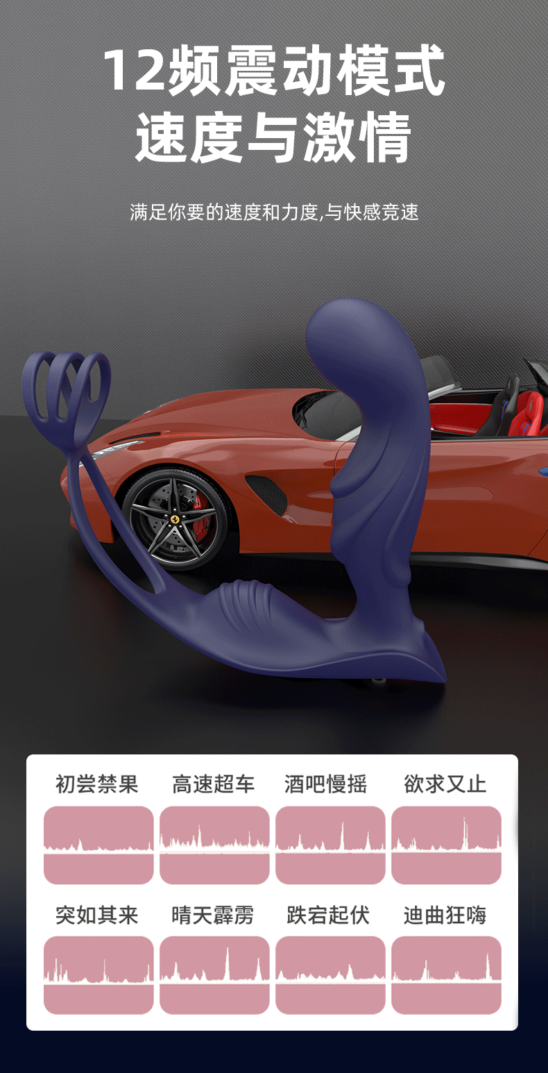 男用自慰后肛塞锁精环无线遥控蓝武士前列腺按摩震动情趣用品详情16
