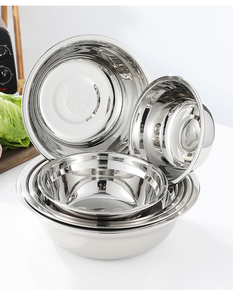 Stainless steel basins, soup basins, cafeteria and department store basins, household and commercial magnetic and non-magnetic washbasins, 304 basins, thickened small bowls, rice basins pic 20