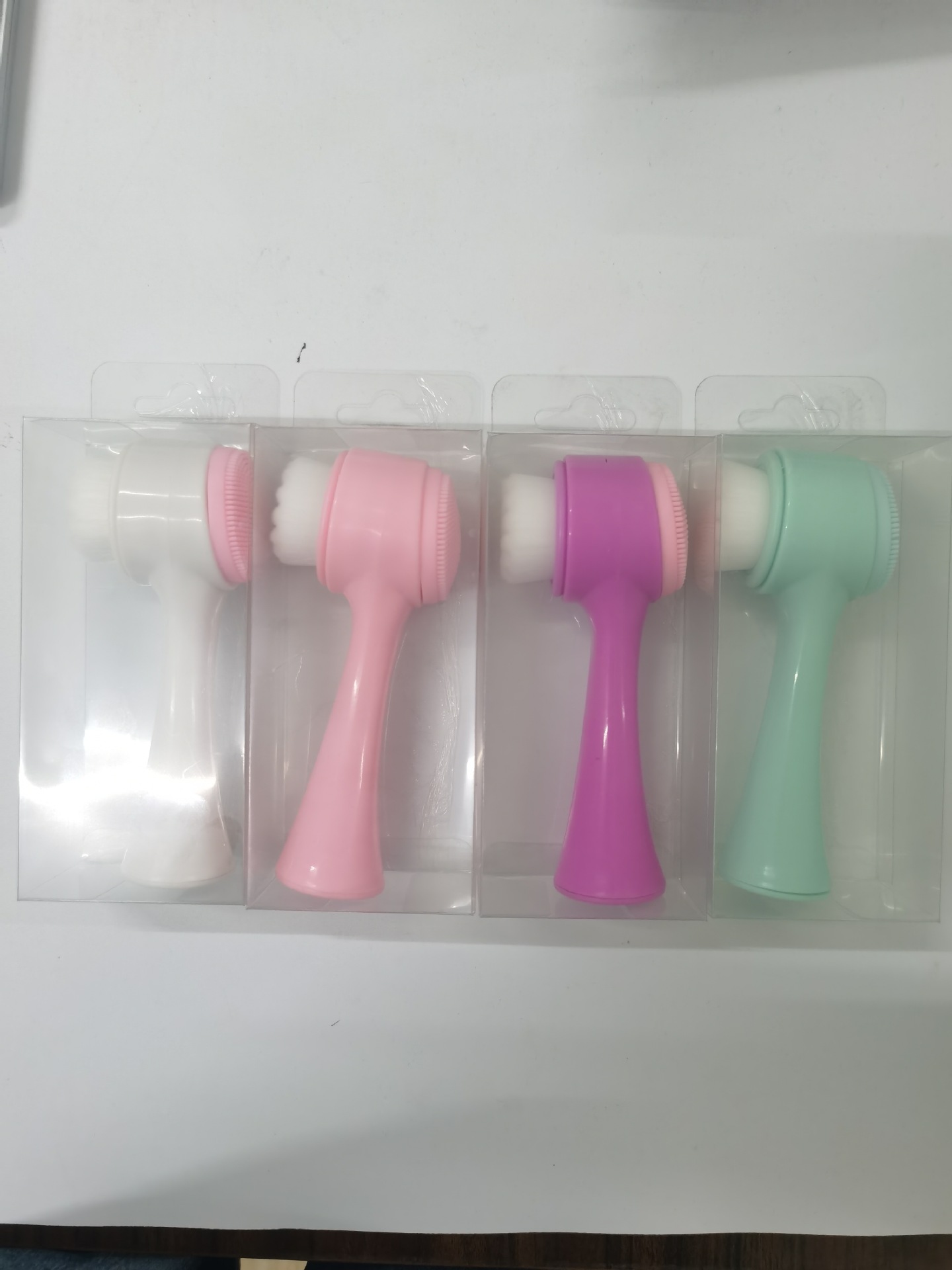 电镀洗脸刷柔软纤维硅胶按摩洁面刷 手动清洁软毛双面按摩刷详情15