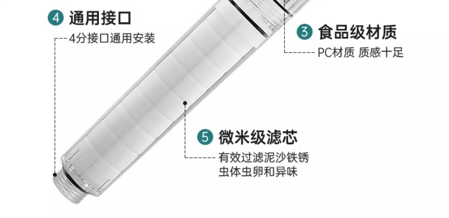 增压过滤花洒喷头热水器净水家用除氯抑菌美肤泰国旅行洗澡淋浴头详情15