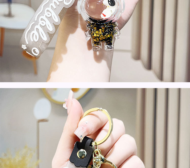 亚克力入油流沙爆闪宇航员太空人钥匙扣精致液体流沙挂件货源详情14