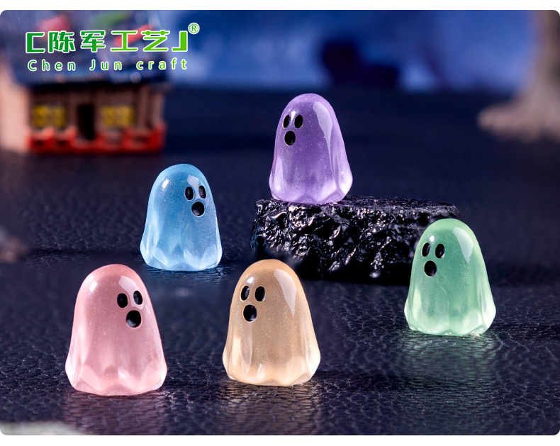 Cross-border creative luminous little ghost diy decorative hanging accessories mini micro-landscape Halloween small ornaments pic 42