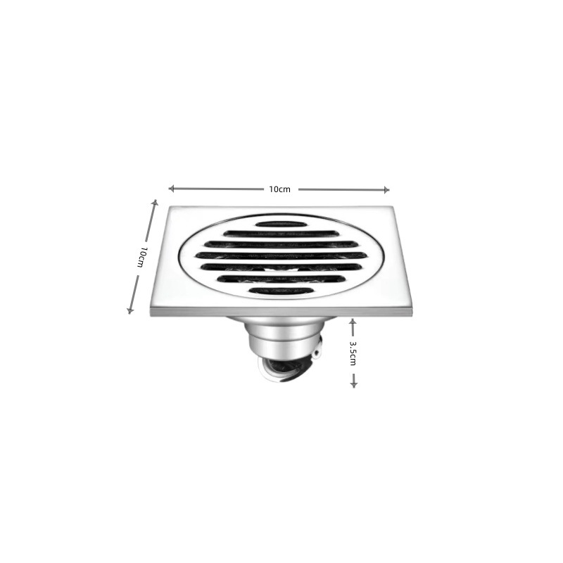 Stainless steel anti-odor floor drain, toilet, bathroom and toilet anti-odor floor drain, 10*10 self-sealing core floor drain, engineering floor drain pic 9