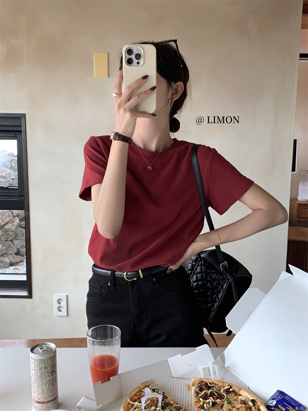 THE LEMON柠檬绿茶正肩磨毛短袖t恤女2024秋季新款百搭上衣打底衫详情49
