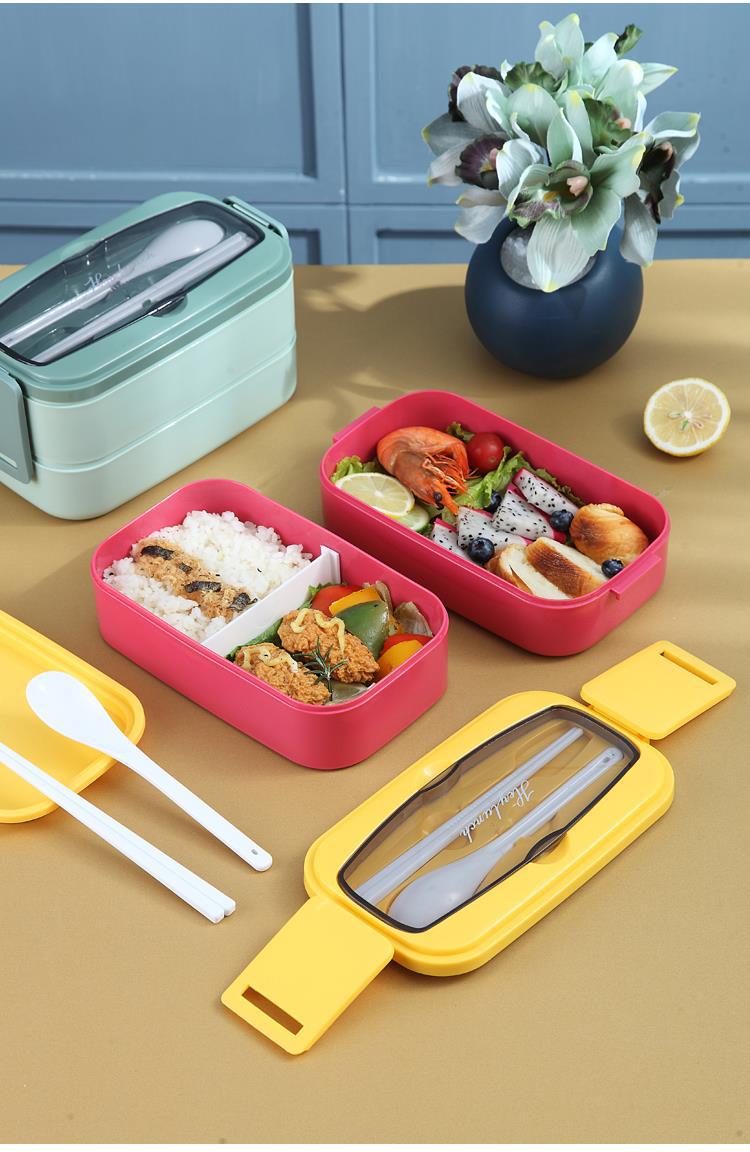 Influencers lunchbox lindo estilo japonés ins trabajador de oficina doble capa estudiante puede microondas especial 304 acero inoxidable separado ben min pic 13