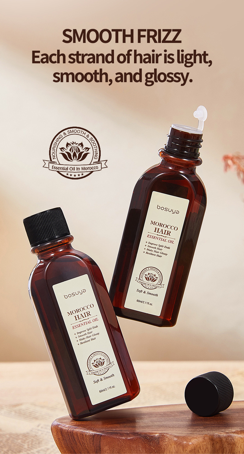 跨境专供bosuya护发精油改善毛躁顺滑强韧发质持久留香护发精油详情6