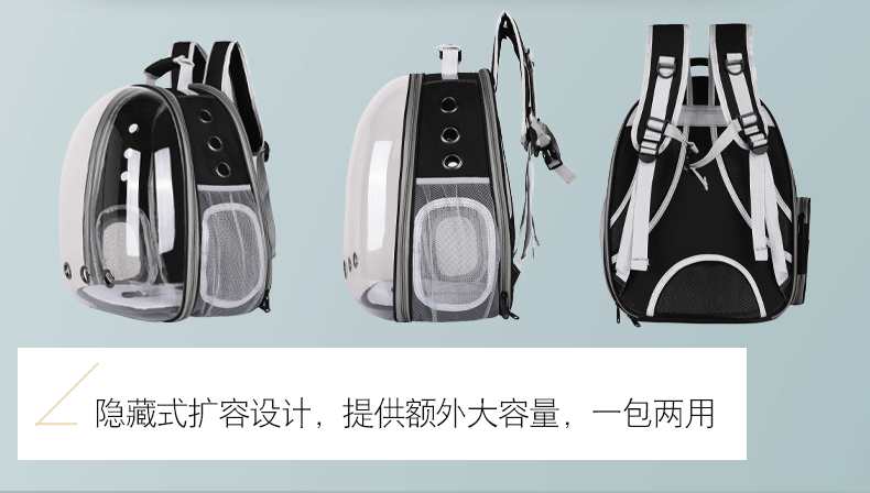 猫包外出包便携宠物包宠物用品大容量透明宠物包太空舱宠物背包详情9