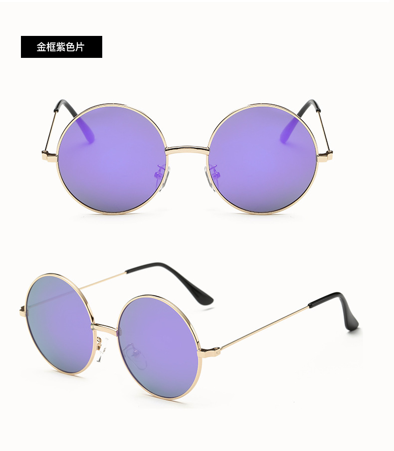 亚马逊男女同款偏光太阳镜复古太子镜速卖通8020圆框驾驶墨镜详情15