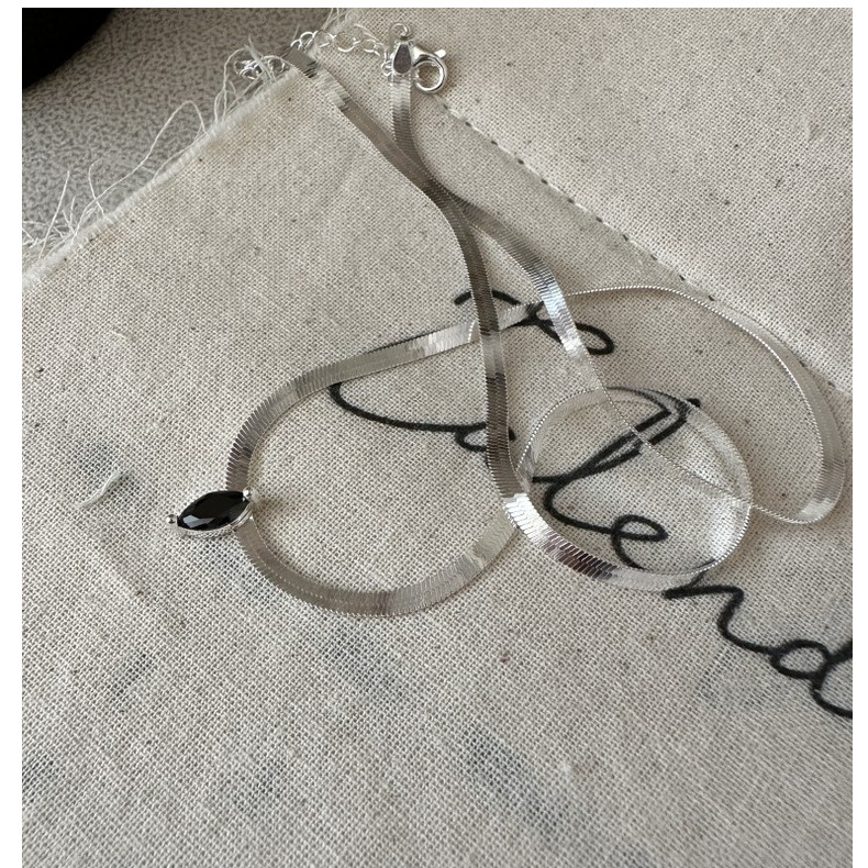 S925纯银韩版小众设计感锆石刀片项链韩国风时尚INS博主款锁骨链详情13