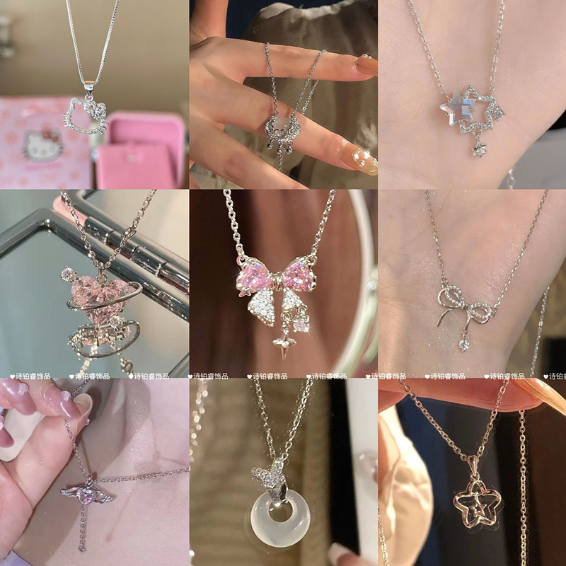热销款生日Kitty项链女甜美可爱吊坠锁骨链送闺蜜走心详情1