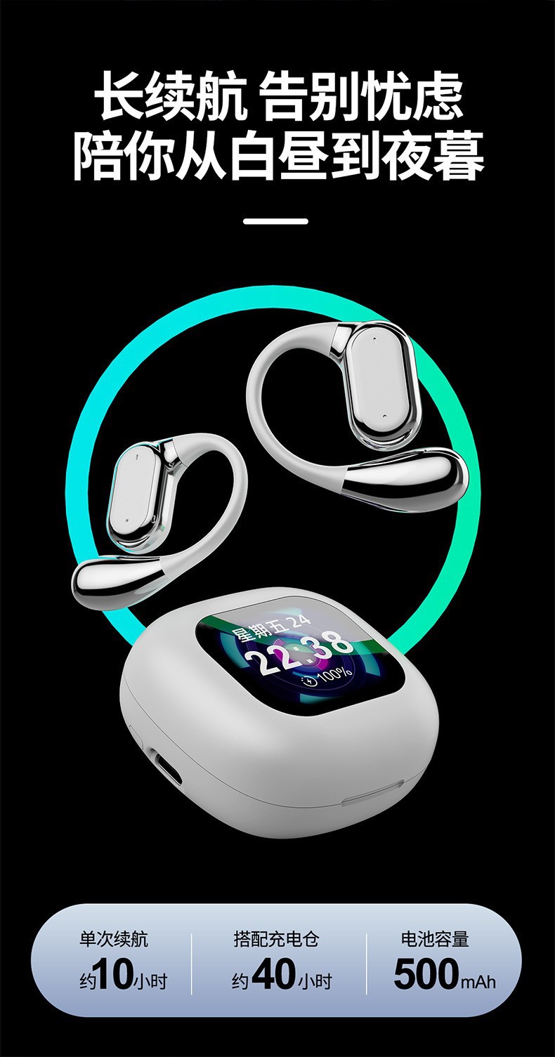 AI Intelligent Simultaneous Interpretation Q18 Bluetooth Headphones OWS over-ear multi-functional color screen Ultra-long battery Life Bluetooth headphones pic 15