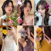 耳环度假风网红耳坠海边耳勾ins夏天新款拉菲草编手编藤编耳饰女详情7