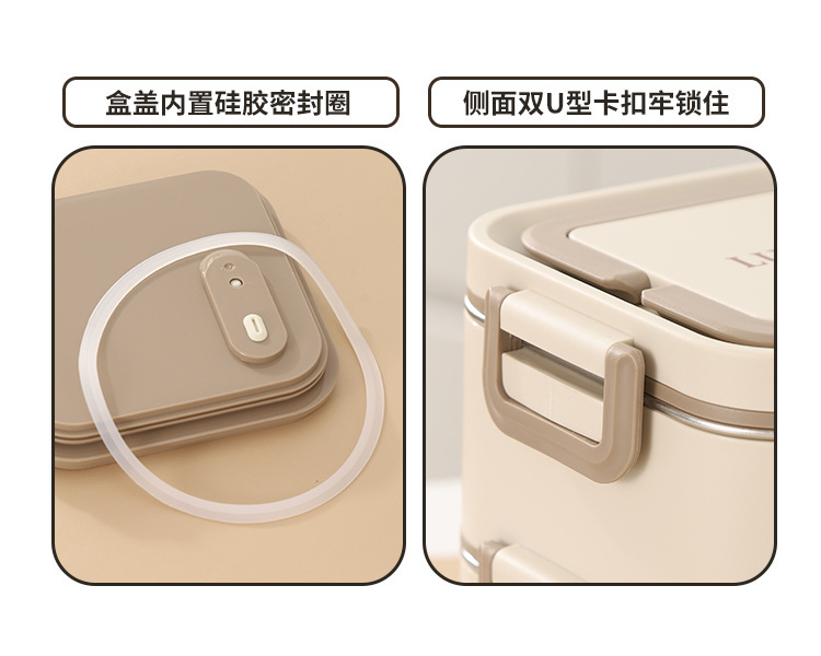 Factory direct sales of stainless steel lunch boxes, microwave ovens, multi-layered lunch boxes for office workers with meals, cross-border wholesale and consignment pic 14