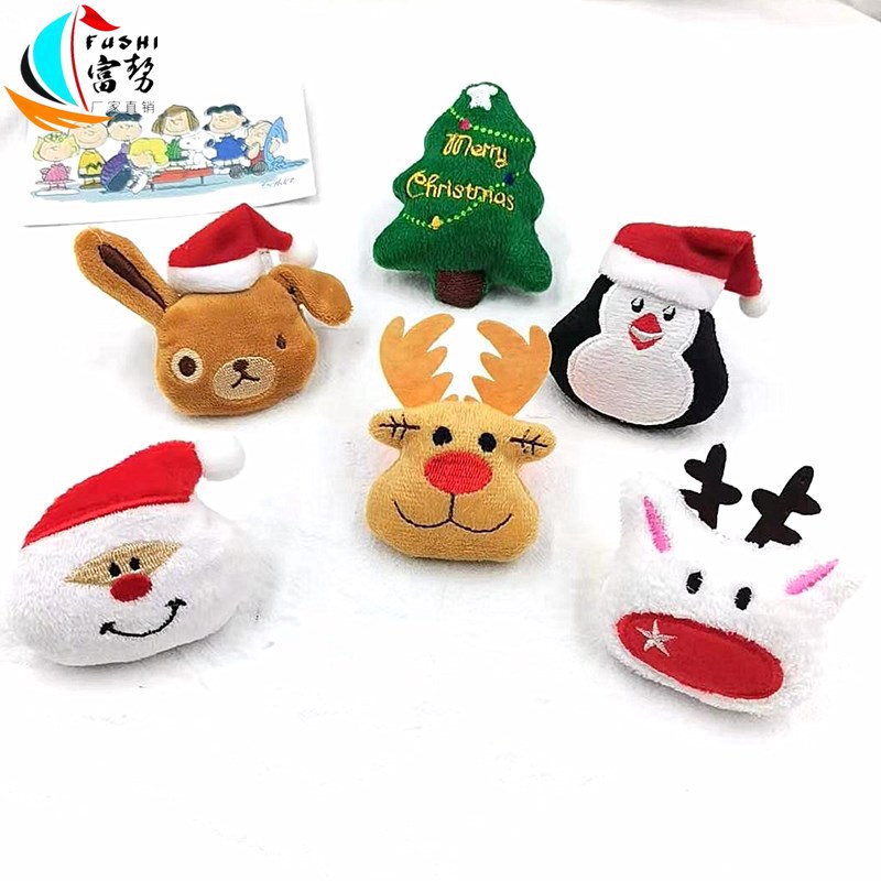 Christmas plush cartoon dolls, Santa Claus, reindeer brooches, socks, bags, accessories and accessories for foreign trade pic 21