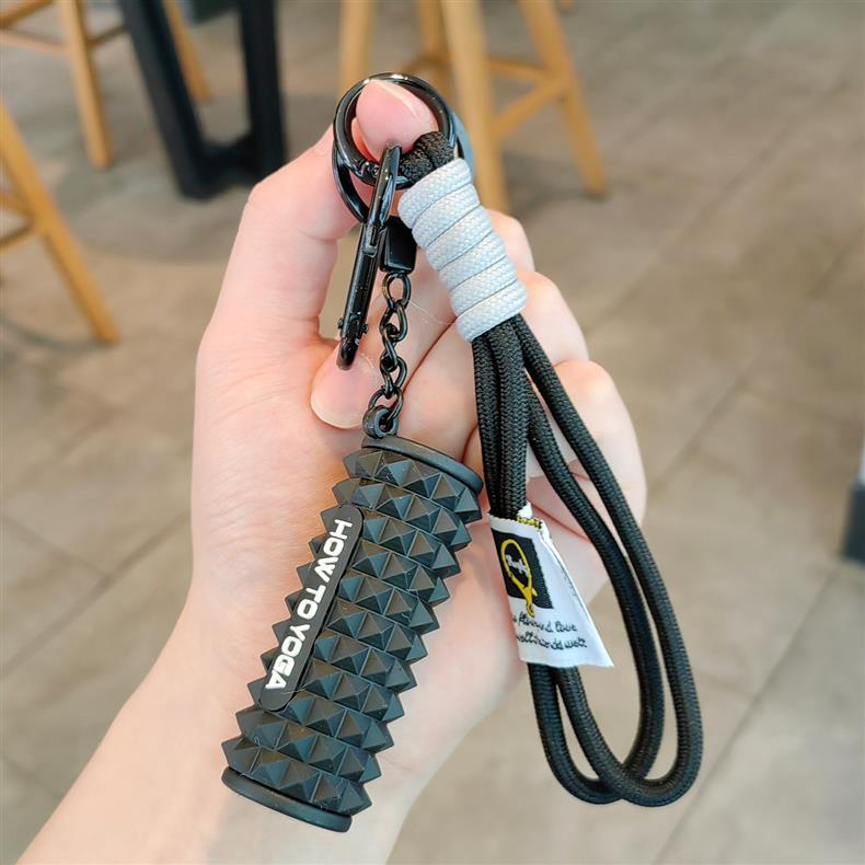 运动健身钥匙扣解压瑜伽泡沫轴创意男女挂件哑铃书包周边运动挂饰详情10