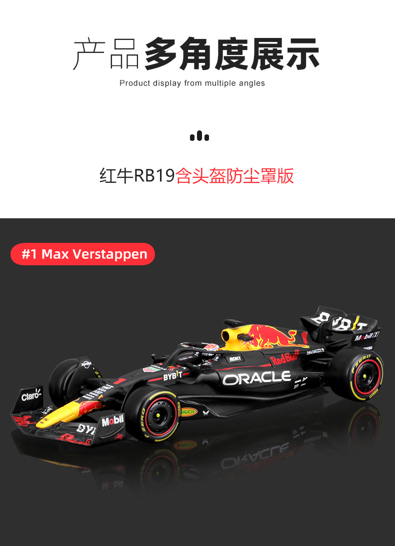 1:43 scale Red Bull RB19F1 racing car model simulation alloy car model 2023 Formula toy car male pic 6