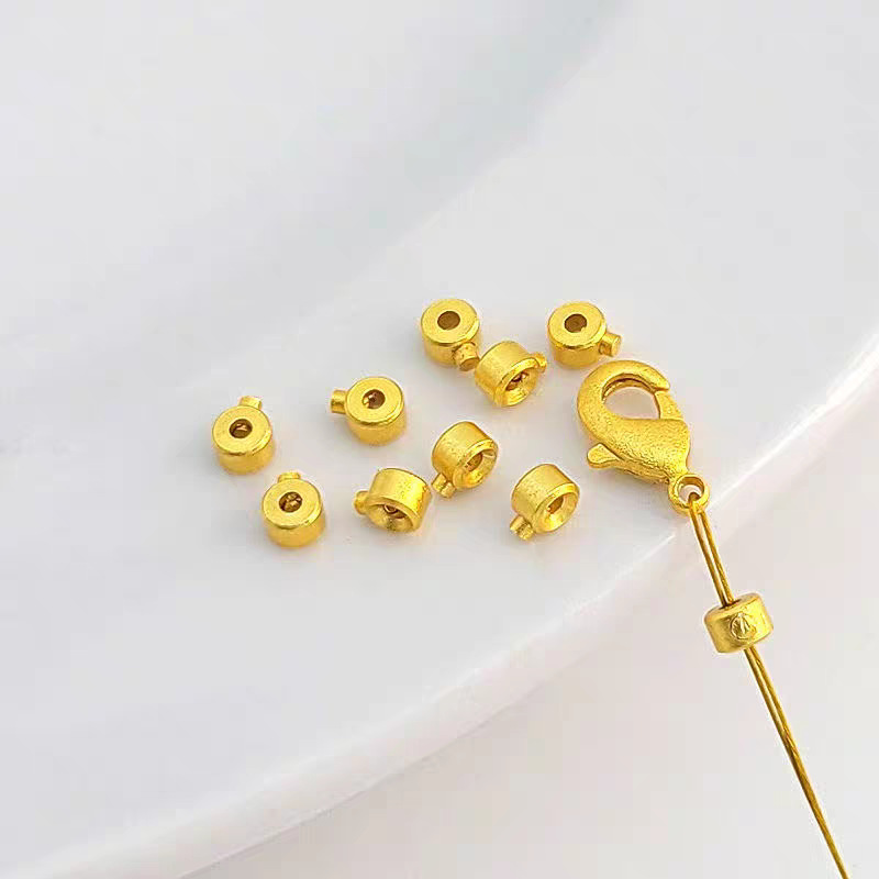 保色沙金高压锅收尾扣DIY饰品配件收尾扣光面定位珠手链项链收尾详情3