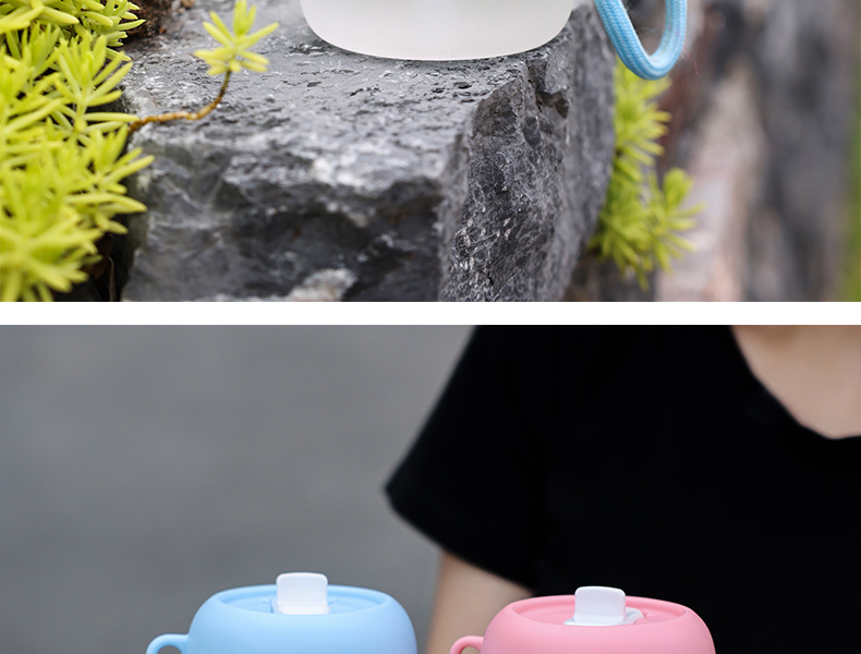 Cute Rabbit Master. Original InS-style glass water cup with heat-resistant cup sleeve and double-drinking straw. Ins-style heat-resistant water cup pic 18
