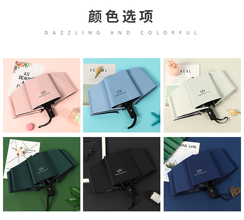 全自动雨伞男女折叠大号商务晴雨两用遮阳防晒太阳伞定制logo批发详情13