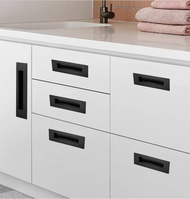 Modern and simple cabinet door hidden handle, drawer hidden embedded handle, wardrobe door factory direct sales hidden handle pic 7