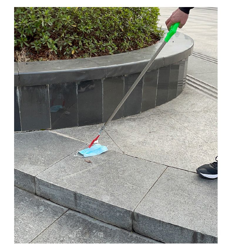 Stainless steel garbage picker for environmental sanitation, extended garbage picking clamp, long rod garbage tongs, garbage picking and retrieval device pic 6