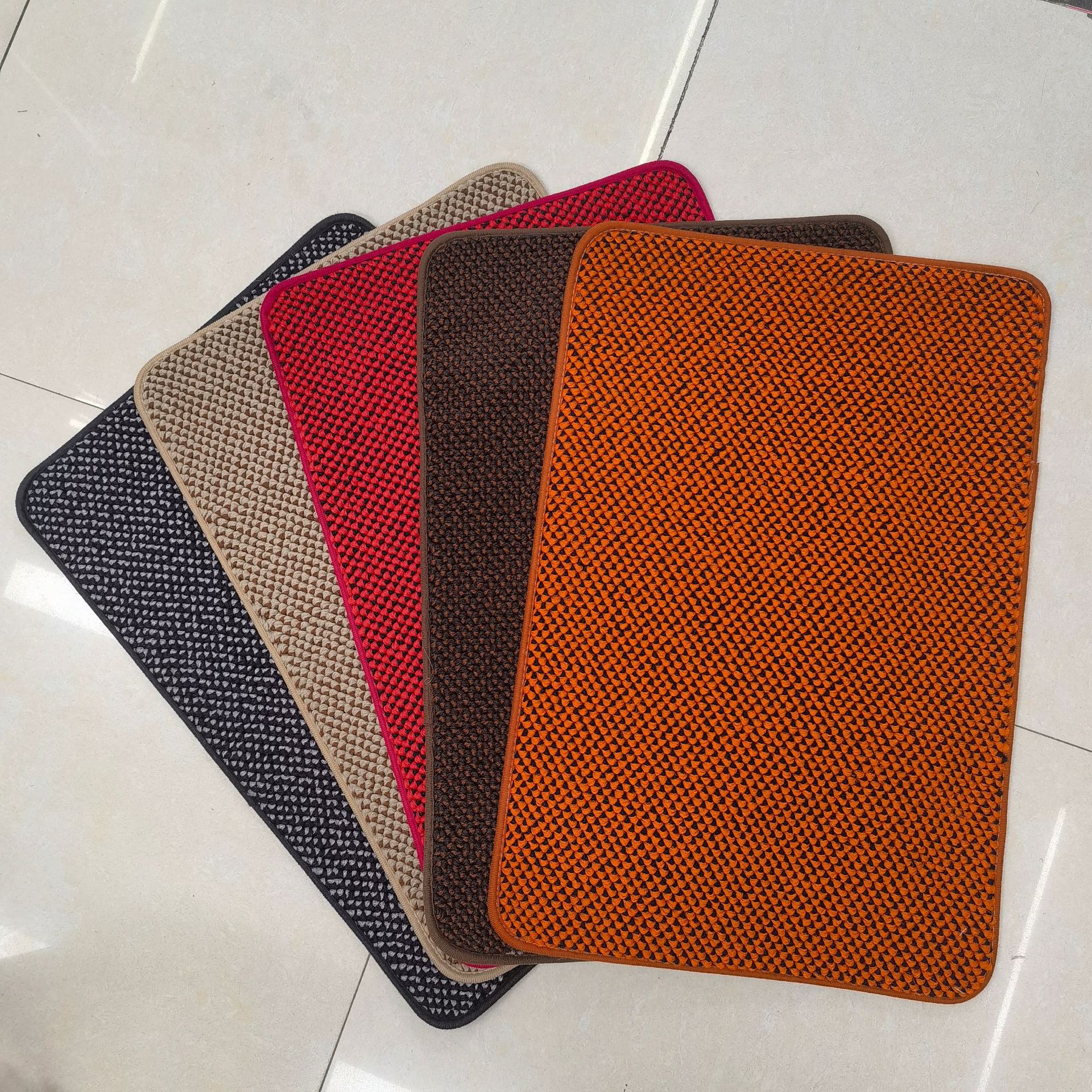 Polvos de poliéster de dos colores piña grano polvo raspador arena y barro cojín de puerta de entrada antideslizante dormitorio cocina baño piso cojín pic 3
