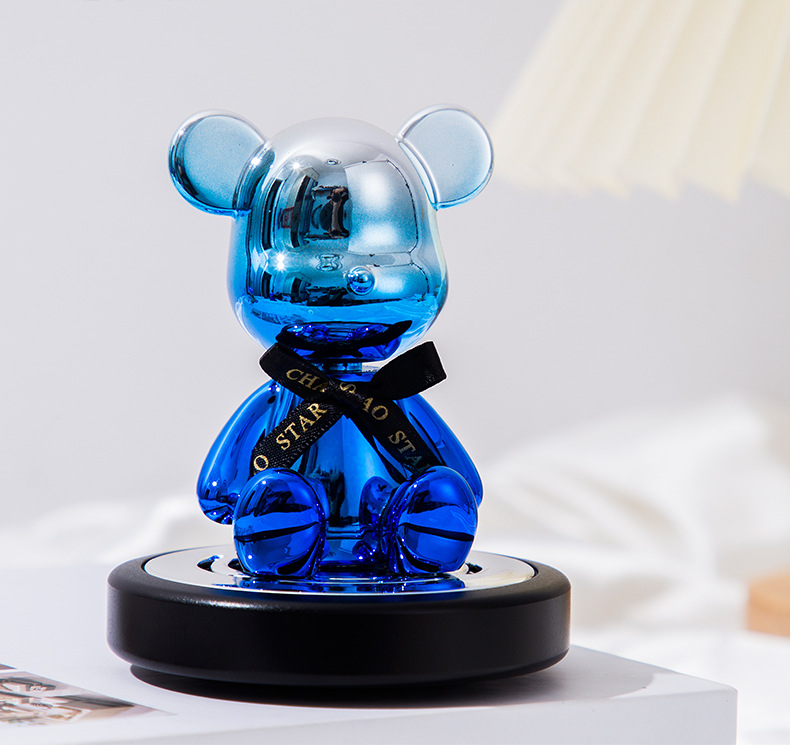 Diamond-encrusted electroplated shaking bear car perfume ornament, diamond-encrusted violent bear car solid aroma diffuser interior decoration pic 17
