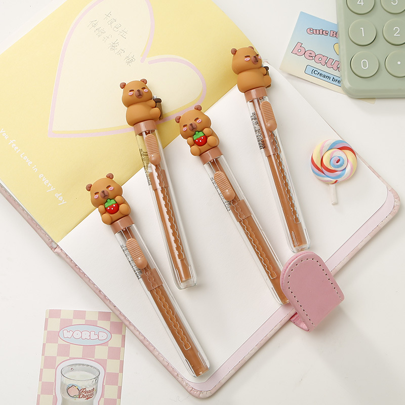 厂家直销批发卡皮巴拉学生按动伸缩橡皮擦电商外贸专供学习用品详情1