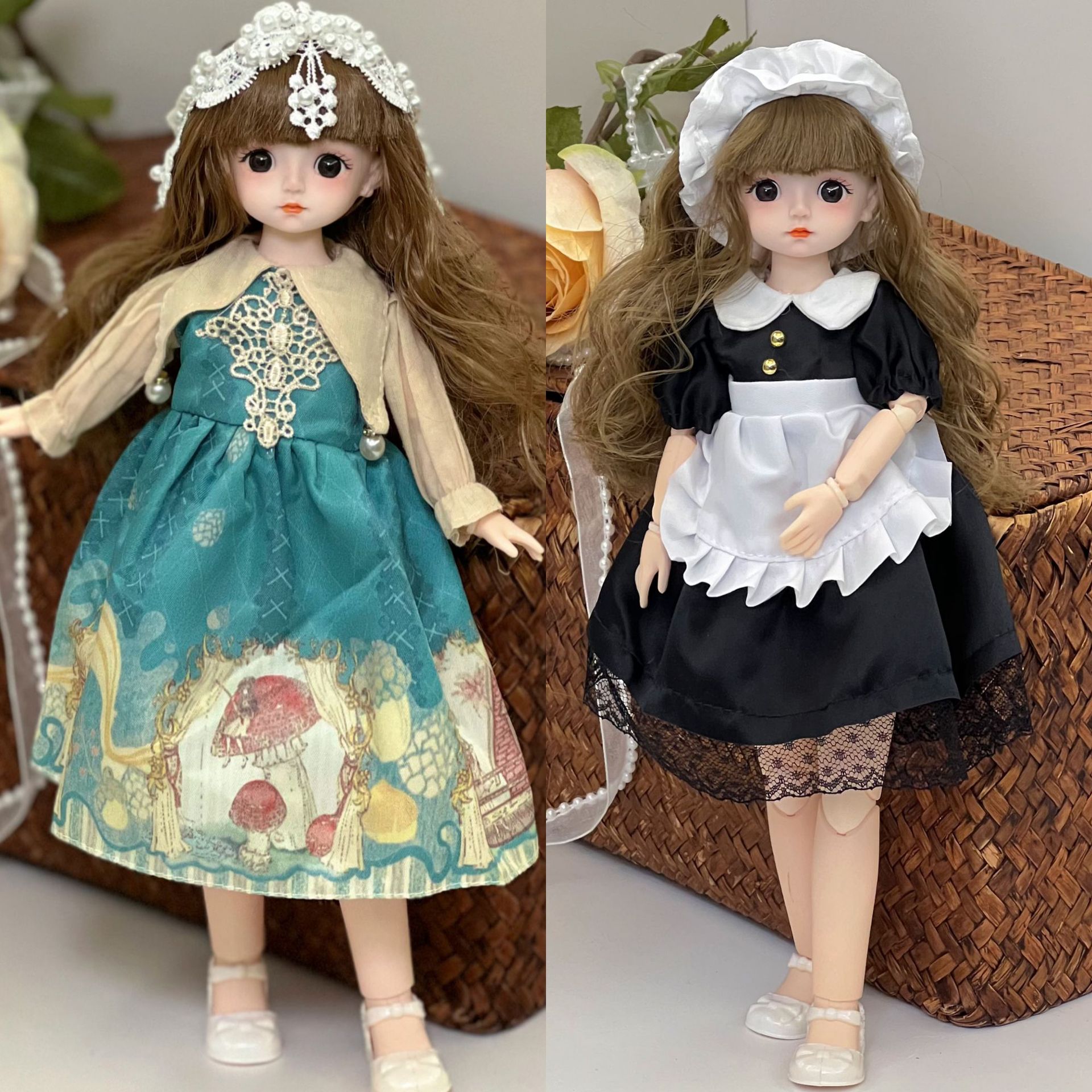 换装30cm洋娃娃公仔女孩衣服小公主玩具套装6分娃衣bjd人偶网红款详情2