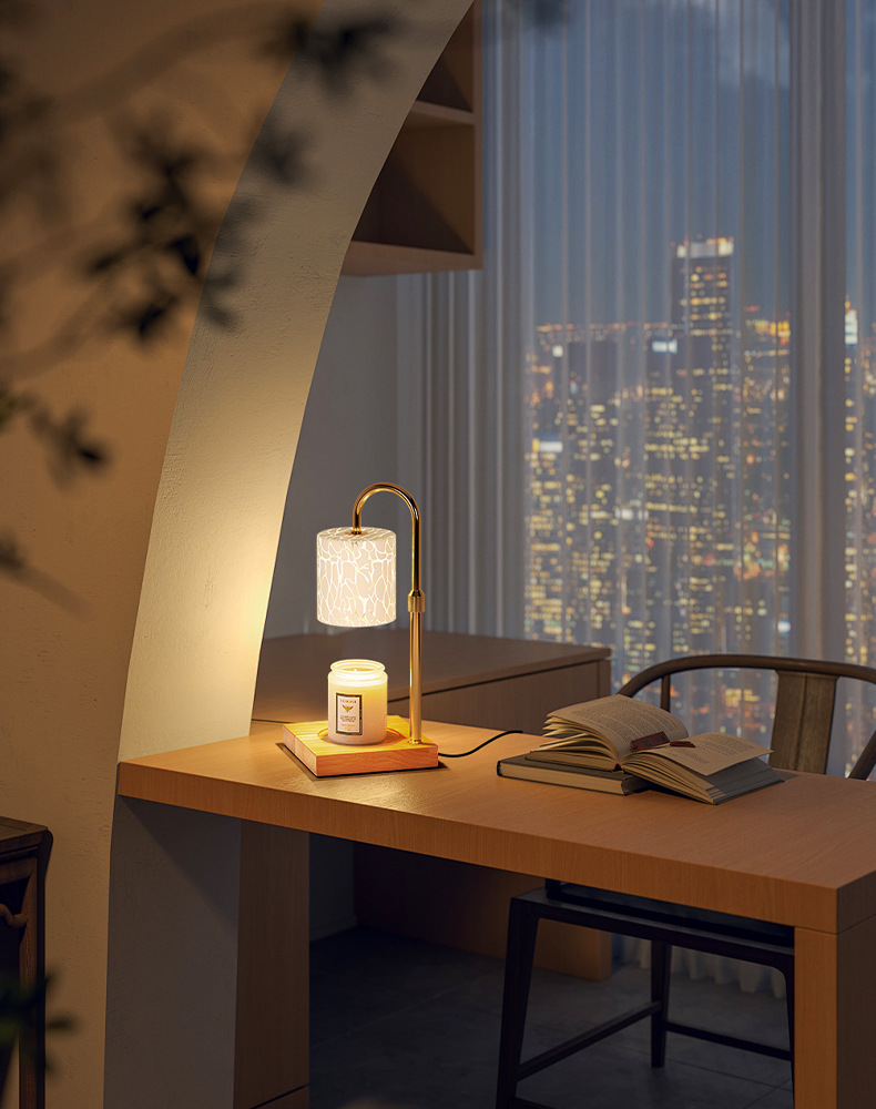 跨境专供融烛灯无明火香薰灯可调节简约暖烛灯融蜡灯卧室护眼台灯详情6