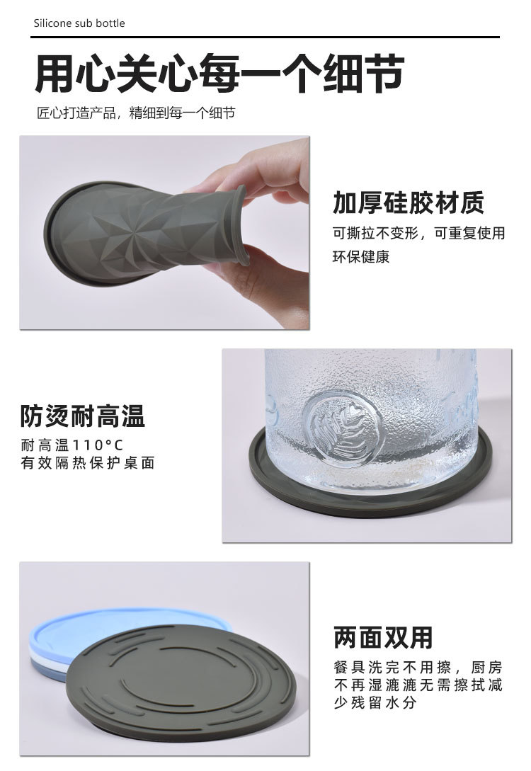 跨境新款硅胶杯垫水杯通用隔热垫防滑防烫加厚耐高温软硅胶茶杯垫详情6