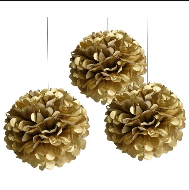 亚马逊儿童生日派对背景装饰黑金银纸花球流苏气球礼花创意节庆用品详情6