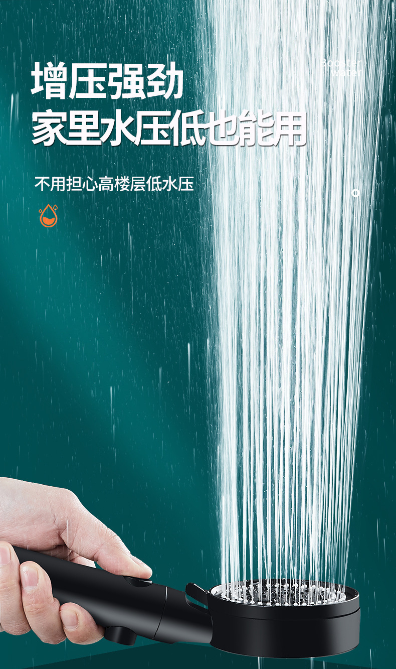 Wholesale of Darth Vader Super Supercharged Multi-functional Five-speed Adjustable Shower head set pic 3