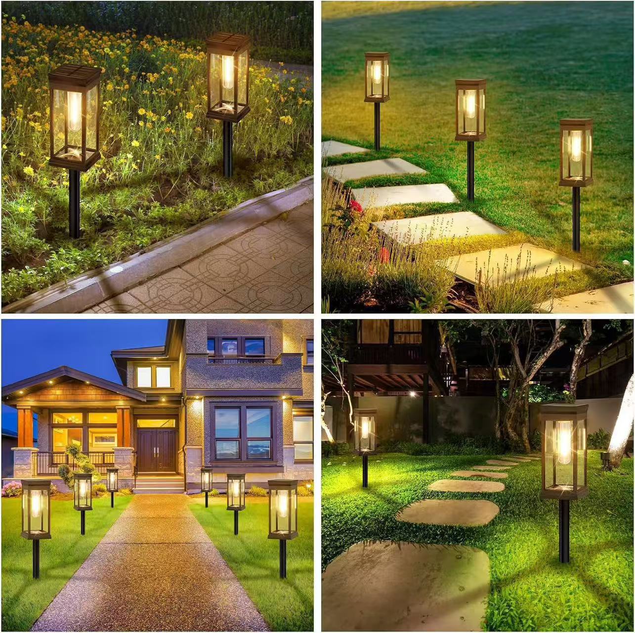 Solar garden lights, solar panel path lights, fire safety indicator lights, 1500 lumens, waterproof and energy-saving pic 13