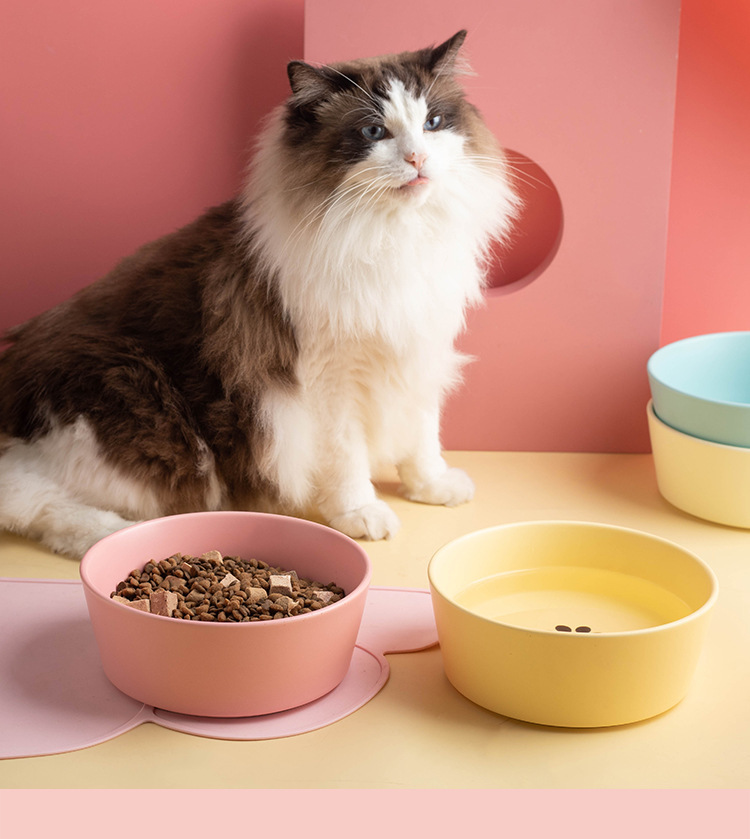 Large-capacity pet ceramic bowl, simple matte underglaze color dog food bowl, cat bowl and dog bowl, universal, easy to clean and anti-tipping pic 14