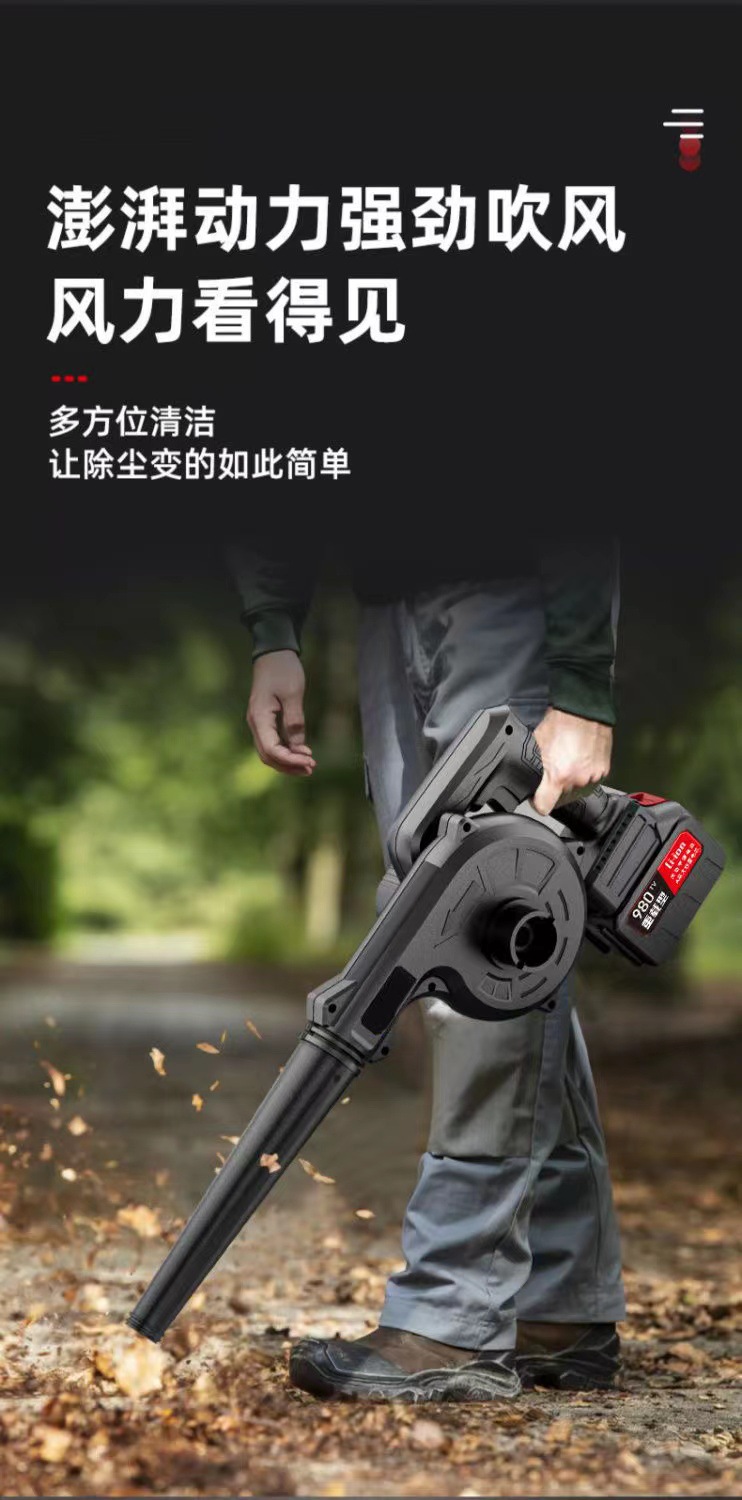 Lithium battery blower, high-power rechargeable hair dryer, industrial powerful car and household blower, aircraft small dust collector pic 3