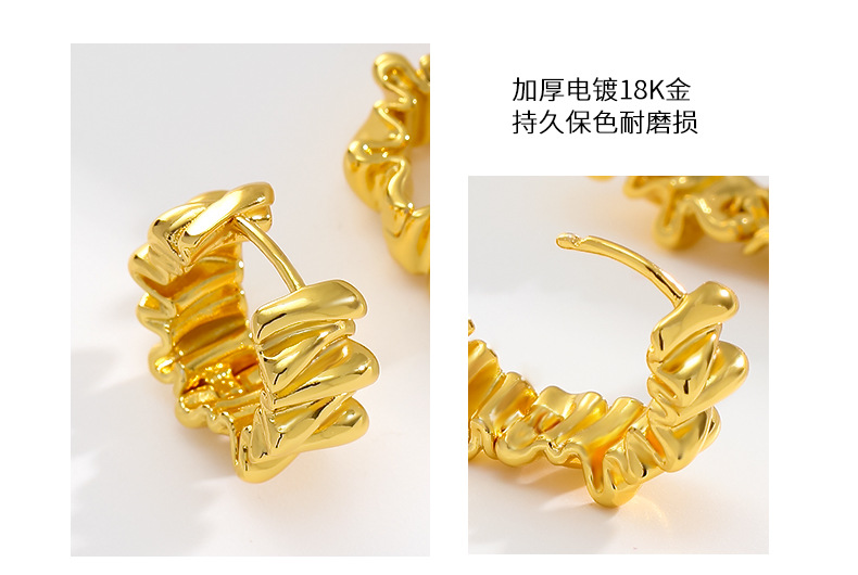 不规则褶皱耳环高级感简约百搭耳扣气质小众设计ins风耳饰耳钉女详情8