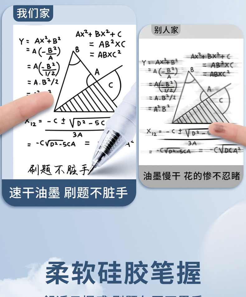 晨光七支排列ST尖速干透明按动笔特细记号笔荧光笔详情5