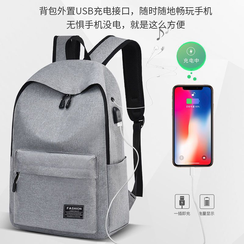 跨境大容量休闲简约牛津布双肩背包双肩韩版书包中学生旅行电脑包详情18