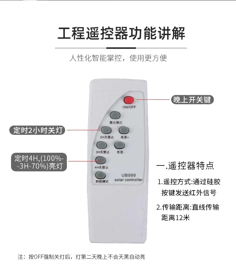 Solar outdoor garden lamp, high-power household sensor automatic lighting, new rural waterproof integrated street lamp head pic 9