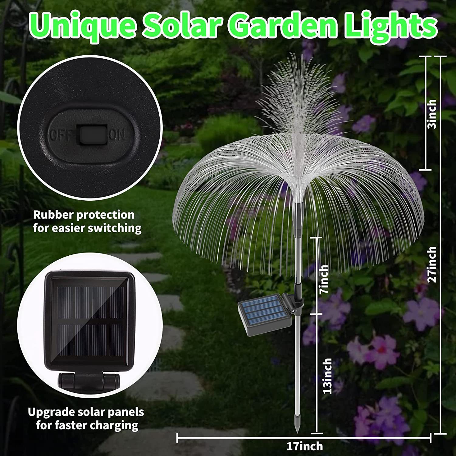 Amazon solar jellyfish light, outdoor waterproof garden light, garden lawn light, decorative landscape ground insert ambient light pic 7