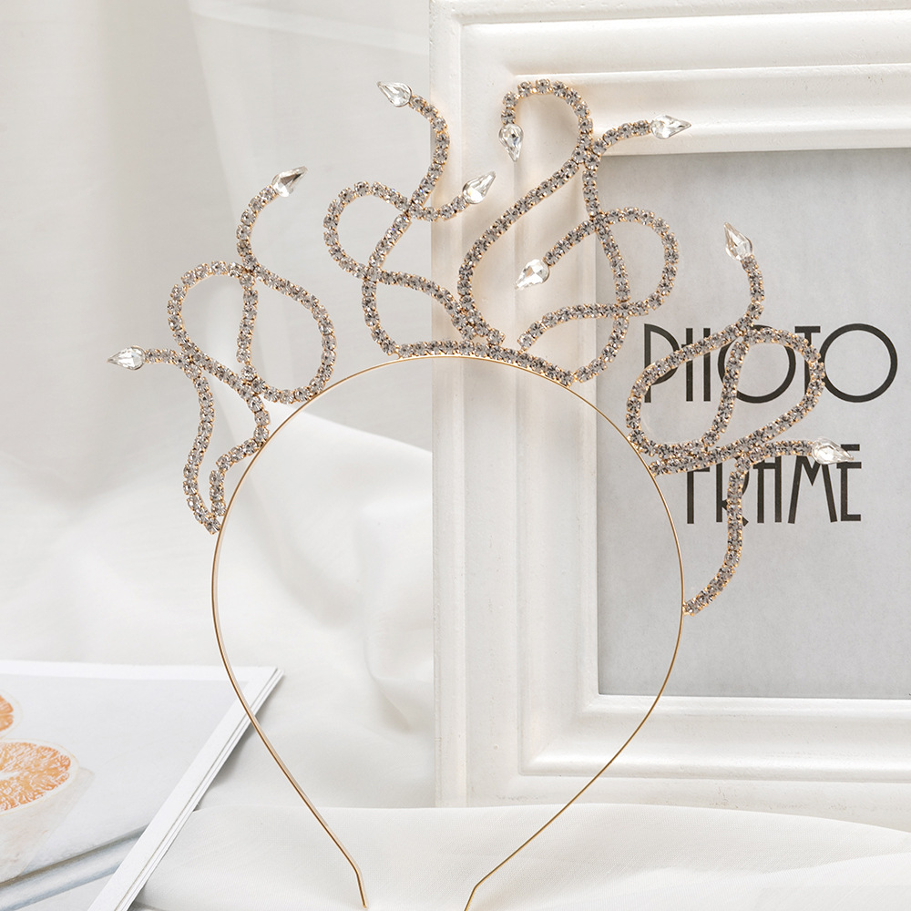 Halloween hair accessories, cross-border claw chains, exaggerated hydra, water diamond hair bands, festive atmosphere, gilded party and gathering headwear and hair accessories pic 2