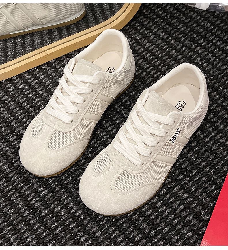 真皮平底小白鞋女鞋2025夏季新款网面德训鞋百搭休闲阿甘运动鞋子详情21