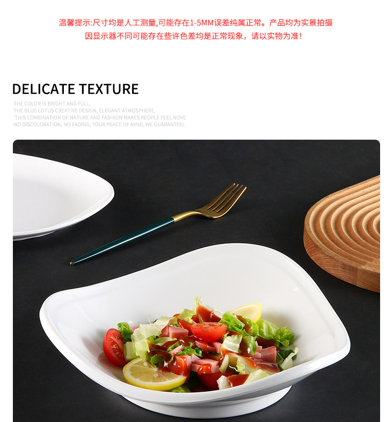 Melamine plates, porcelain, hotel tableware, restaurant cold dish plates, triangular irregular-shaped plates, restaurant stir-frying plates, commercial use pic 8