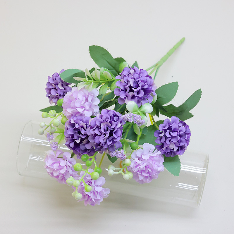家居装饰花束仿真花成品批发婚庆用假花浆果人造绿植绣球塑料花绿意装点详情20