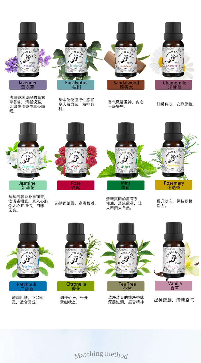 100%纯植物萃取精油跨境亚马逊高质量香薰精油美容院按摩单方精油详情5