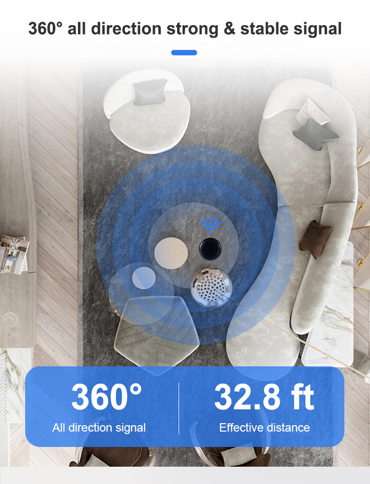 The black circular smart remote control is suitable for the main body of small household appliances pic 3