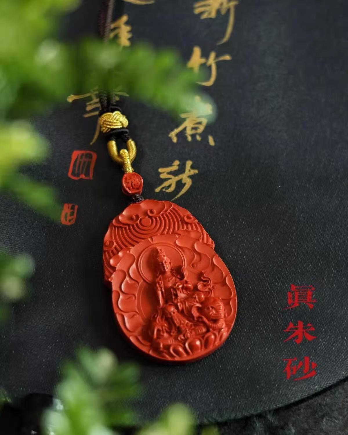 天然高含量红砂蛇年本命佛原矿朱砂项链女十二生肖本命年吊坠男详情5