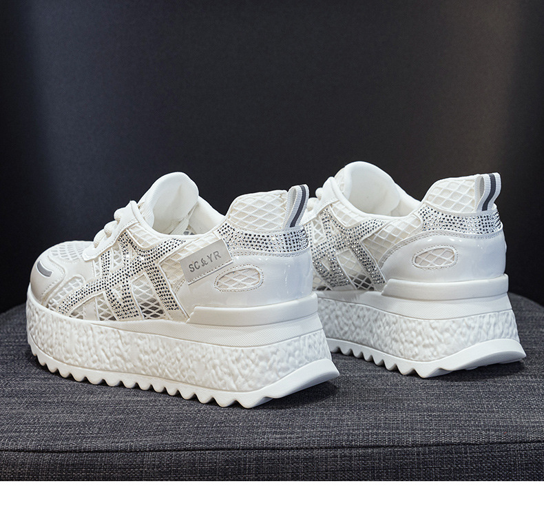 小个子厚底小白鞋女2025夏款轻奢爆款浅口透气运动增高休闲老爹鞋详情29